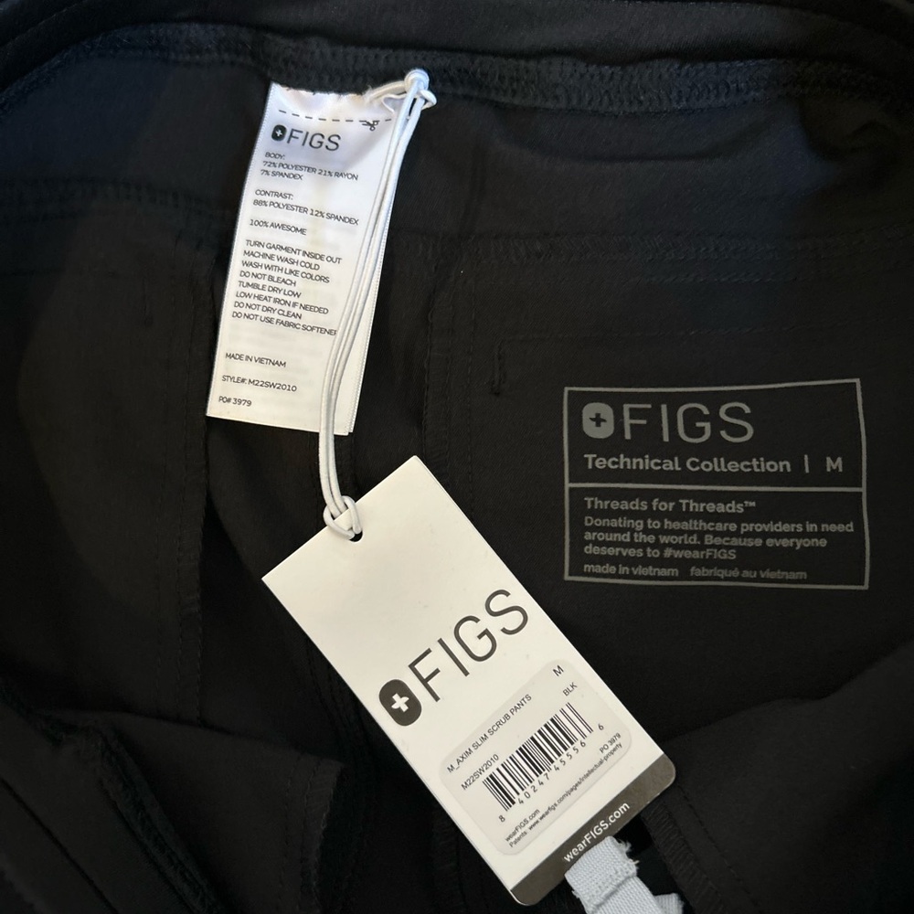 NWT FIGS Men Axim Cargo Scrub Pants™ Black Size M - Picture 8 of 8